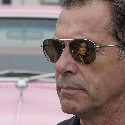 Reflective Sunglasses and Serious Expressions