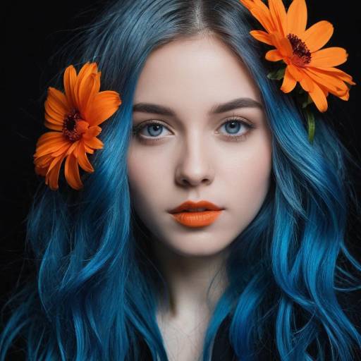 Portrait of a Girl with Blue Hair