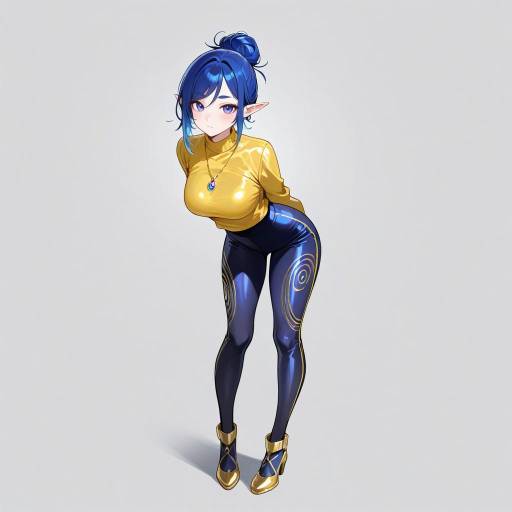 Stylish Elven Girl in Sporty Attire Stylish Elven Girl in Sporty Attire