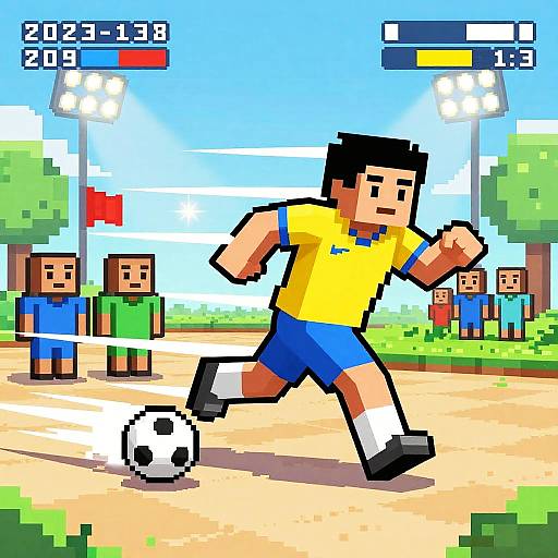 Retro Pixel Art Son in Action