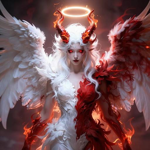 Half Angel Half Demon Fantasy Portrait