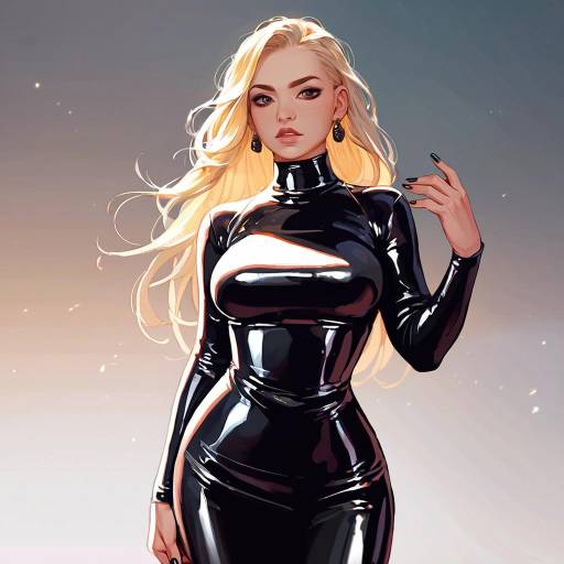 Realistic Portrait of a Blonde in Black