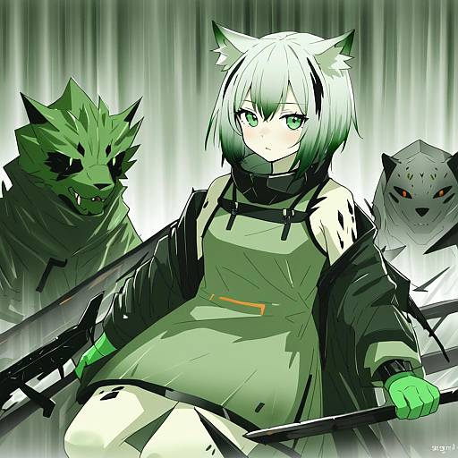 Illustration of Mon3tr (arknights), arknights in the style of Katagiri hinata