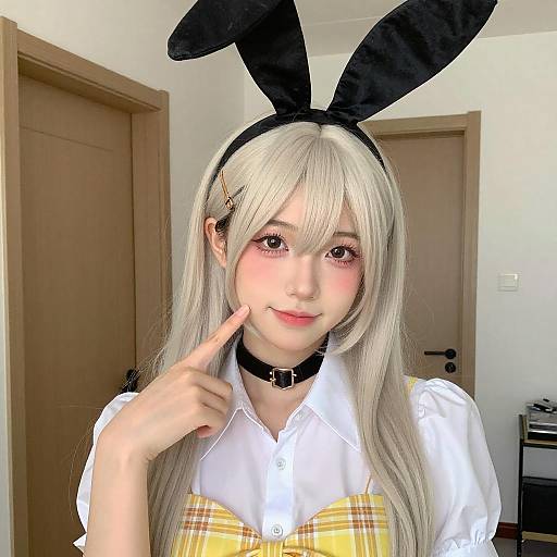 Young Woman with Bunny Ears