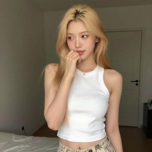 Portrait of Young Woman in Dim Room