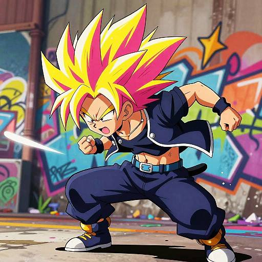 Energetic Anime Mohawk Dancer