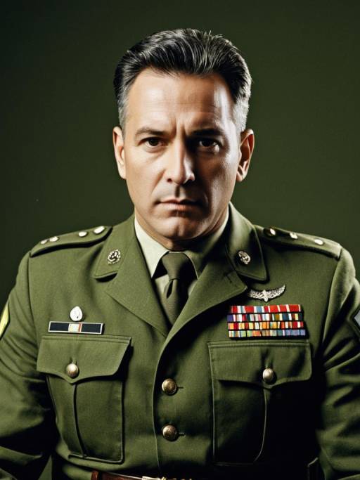 Man in Army-Inspired Olive Green Uniform