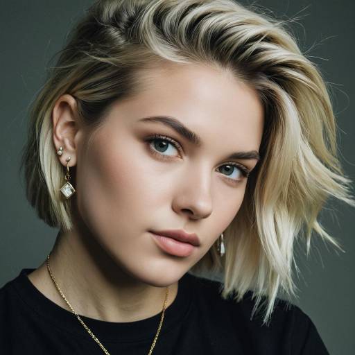 Realistic Blonde Hairstyle with Jewelry