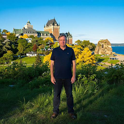Portrait of Man on Vibrant Mackinac Island