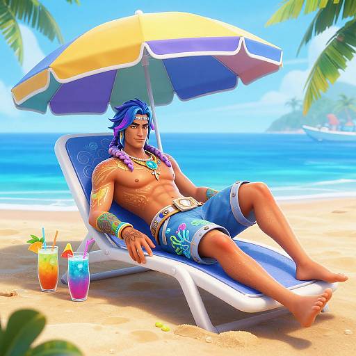 Fortnite Beach Skin in Tropical Paradise