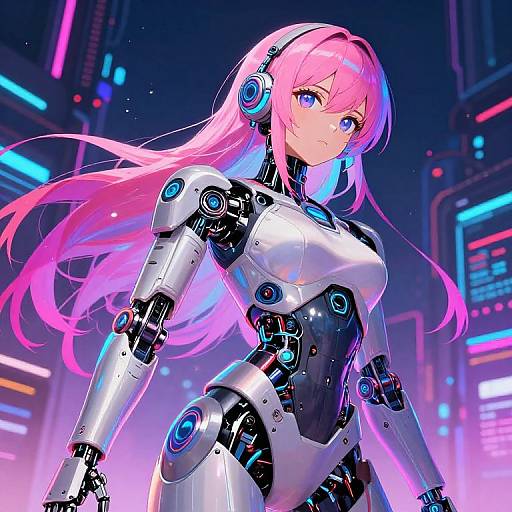 Futuristic AI Anime Artist Robot