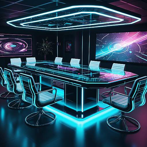 Futuristic Holographic Conference Room