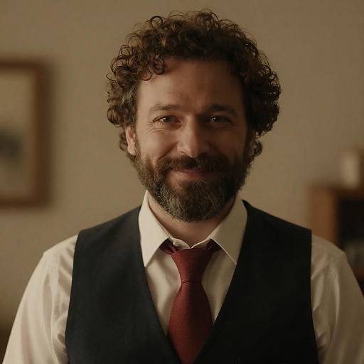 Cozy Warm Portrait of Bearded Man