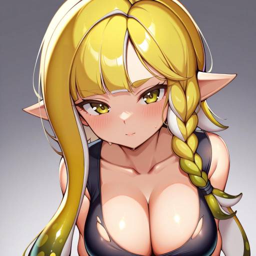 Illustration of Agent 3 (splatoon 3), splatoon (series) in the style of Kaptivate