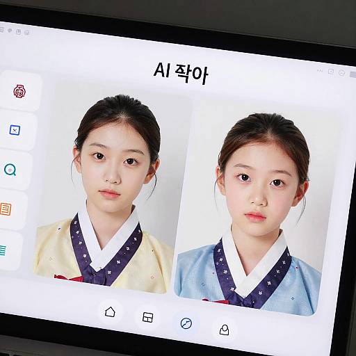 Korean AI Filter Interface Close-Up