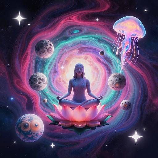 Psychedelic Cosmic Meditation Poster