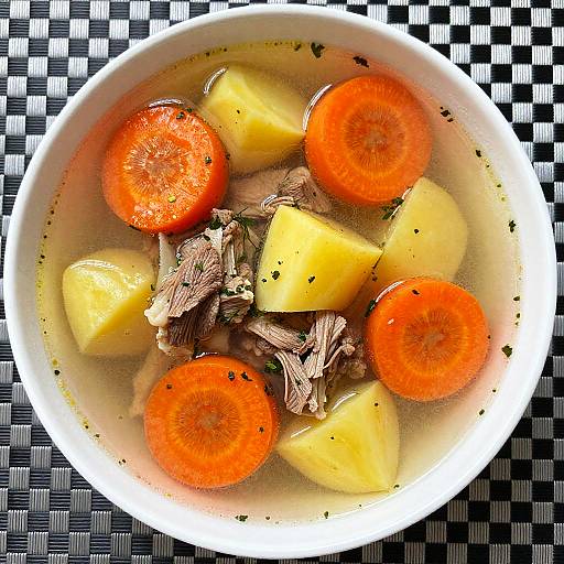 Vibrant Overhead Hearty Soup Bowl