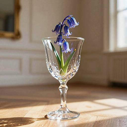Art Nouveau Crystal Bluebell Goblet