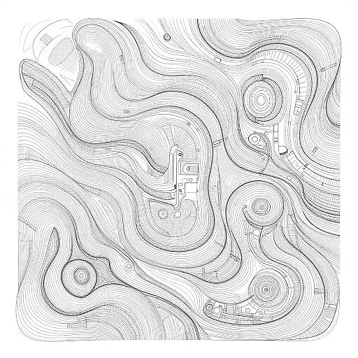 Intricate Monochrome Mechanical-Organic Art