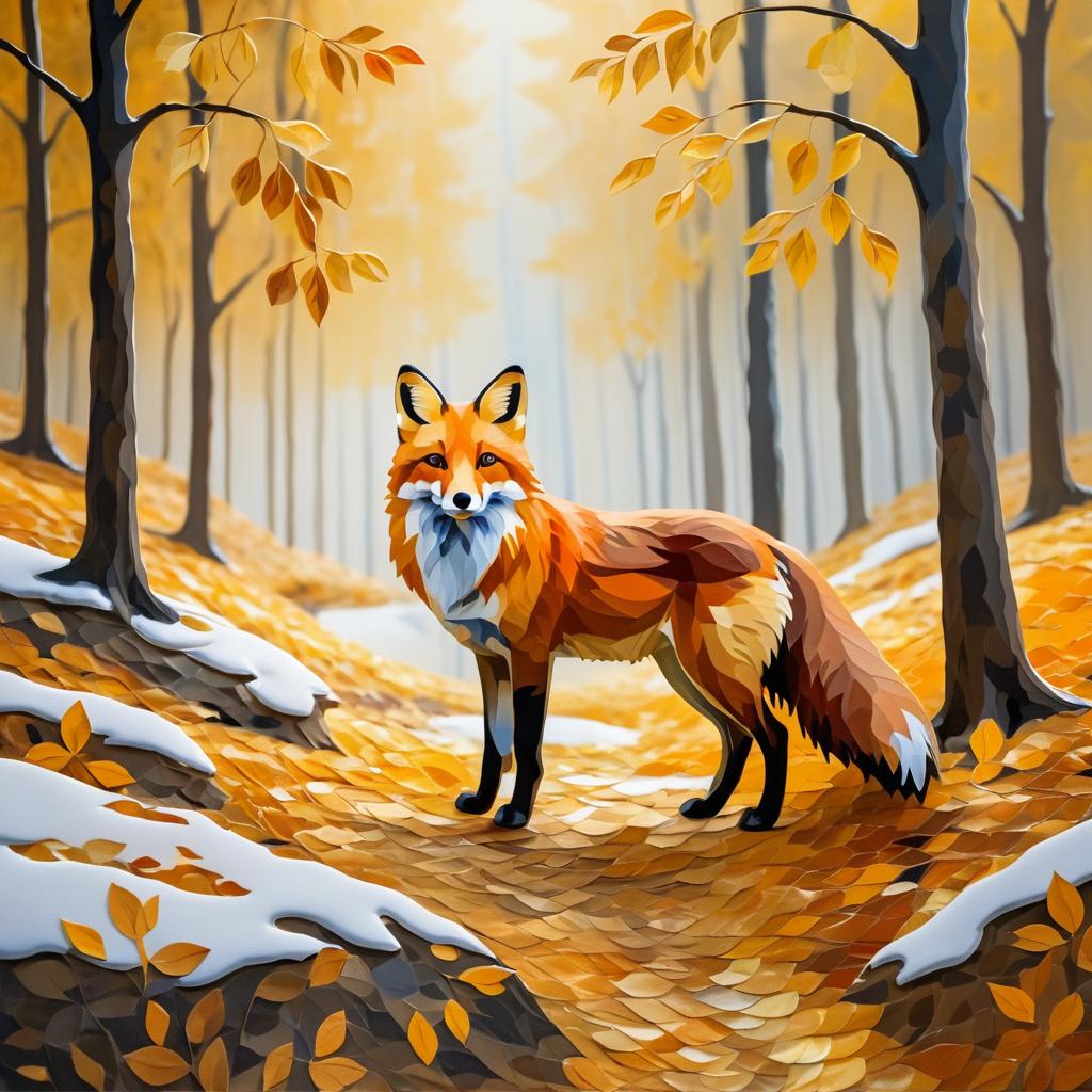 Serene Fox in Autumn Forest Artwork