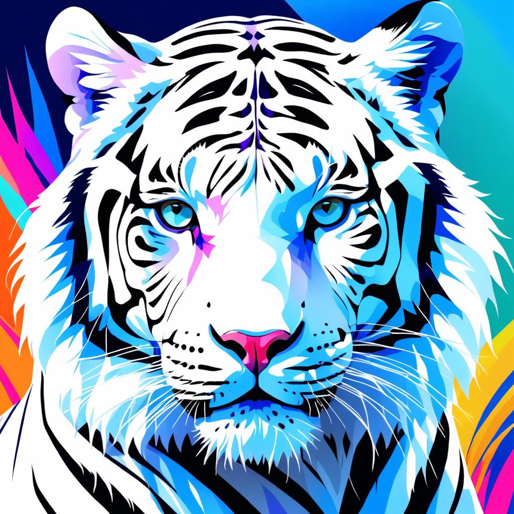 Vivid Portrait of a Majestic White Tiger