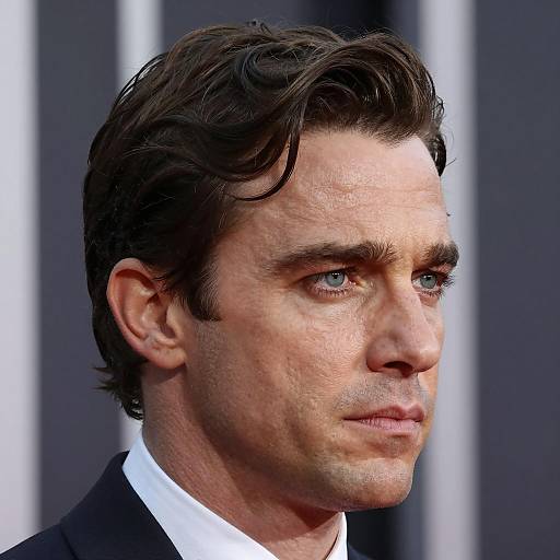 Intense Close-Up of a Man in a Suit