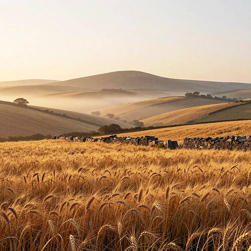 Golden Wheat Fields at Dawn