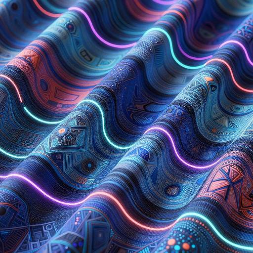 Vibrant Abstract AI Digital Fabric