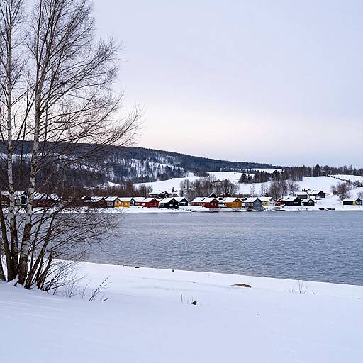 Serene Winter Landscape with Lake