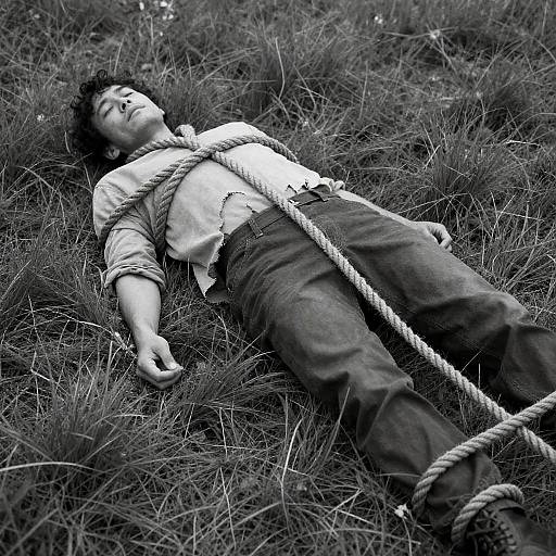 Trapped in Nature: A Black and White Portrait