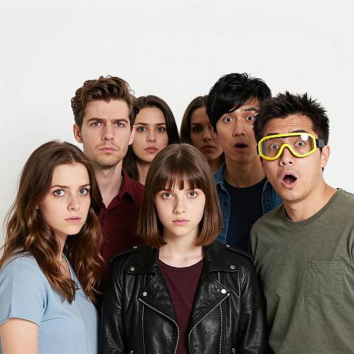 Dramatic Group Photo of Seven Individuals