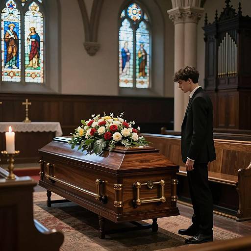 Haunting Elegance: Church Memorial Scene