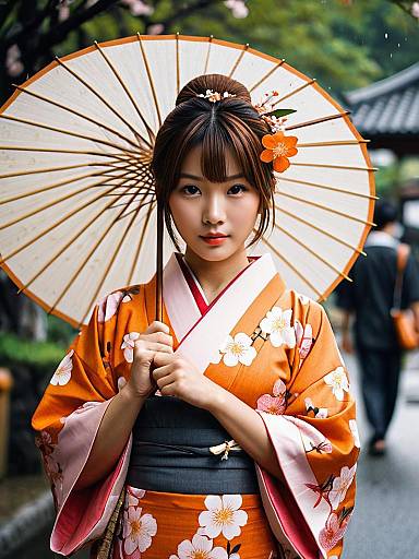 Orange Blossom Girl in Kimono