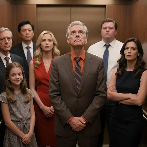 People in Elevator: A Diverse Encounter