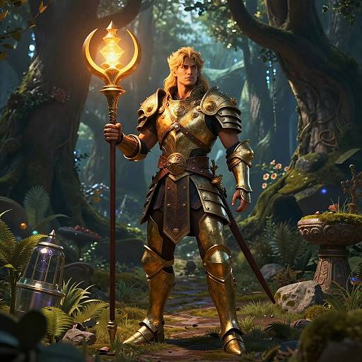 Heroic Girafales in Fantasy Forest