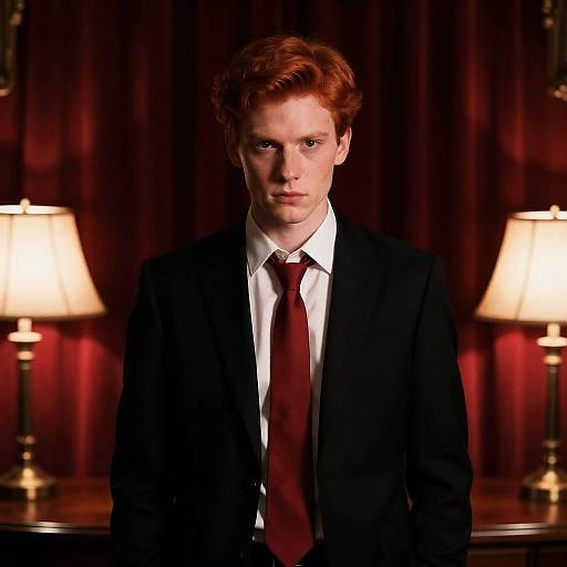 Young Man in Dimly Lit Room
