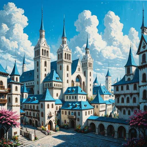 Enchanting Mage City Beneath Azure Skies