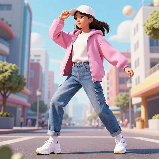 Urban Teen Girl in Streetwear