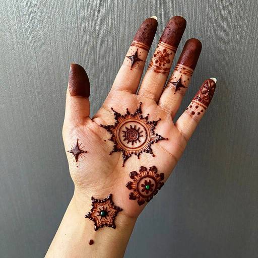 Intricate Henna Design on Hand