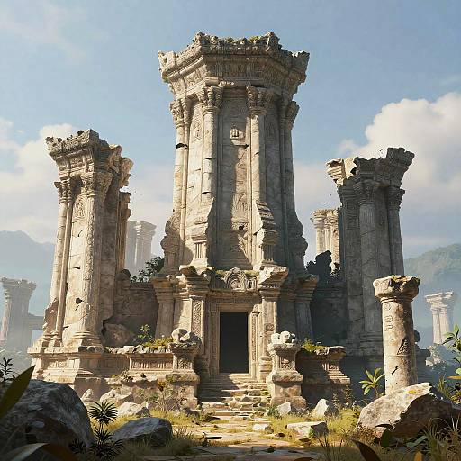 Ancient Ruins with Hyper-Realistic Textures