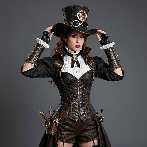 Steampunk Woman in Vintage Costume