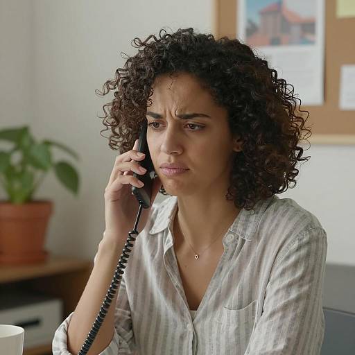 Woman with Phone in Indoor Setting