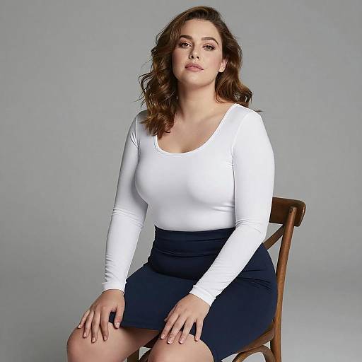 Confident Curvy Woman in Studio Portrait