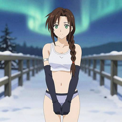 Melancholic Aerith on Snow Bridge