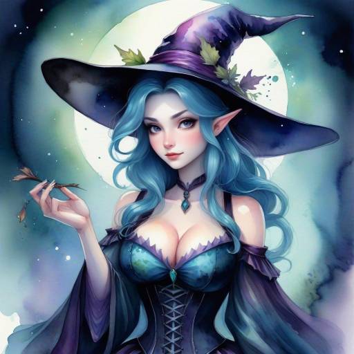 Whimsical Watercolor Fairy Tale Witch