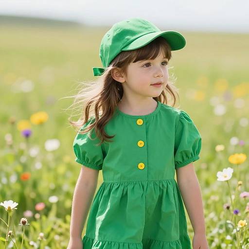 Cheerful Girl in Sunny Meadow
