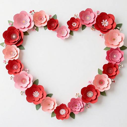 Heart-Shaped Vibrant Paper Flower Backdrop