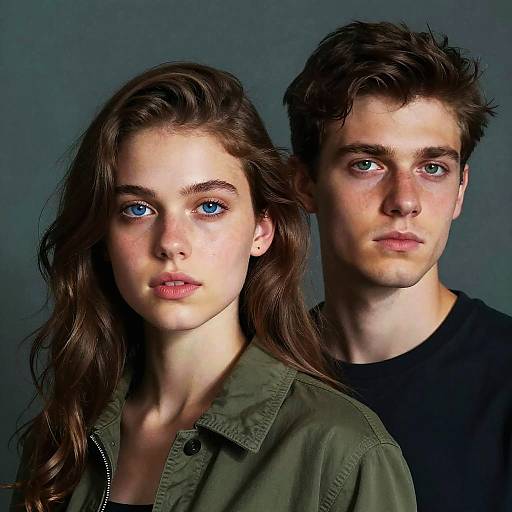 Realistic Young Couple Digital Portrait