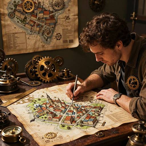 Steampunk Town Map Maker Scene