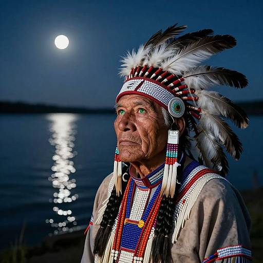 Native American Elder by Starlit Lake